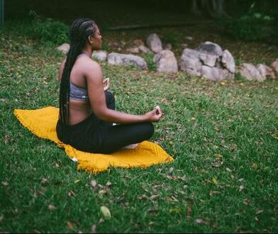 black woman meditating, meditation, affirmations
